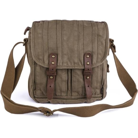 Canvas Crossbody Bag - Small Messenger BagVintage Shoulder Purse